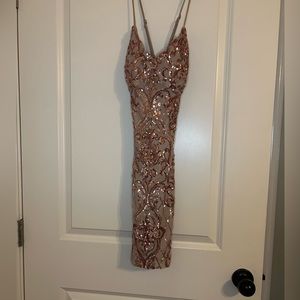 Rose Gold Skin Tight Dress